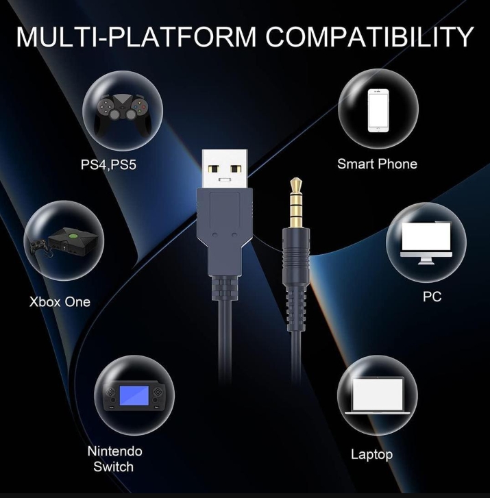 G1P Gaming Headset with 360° rotatable mic