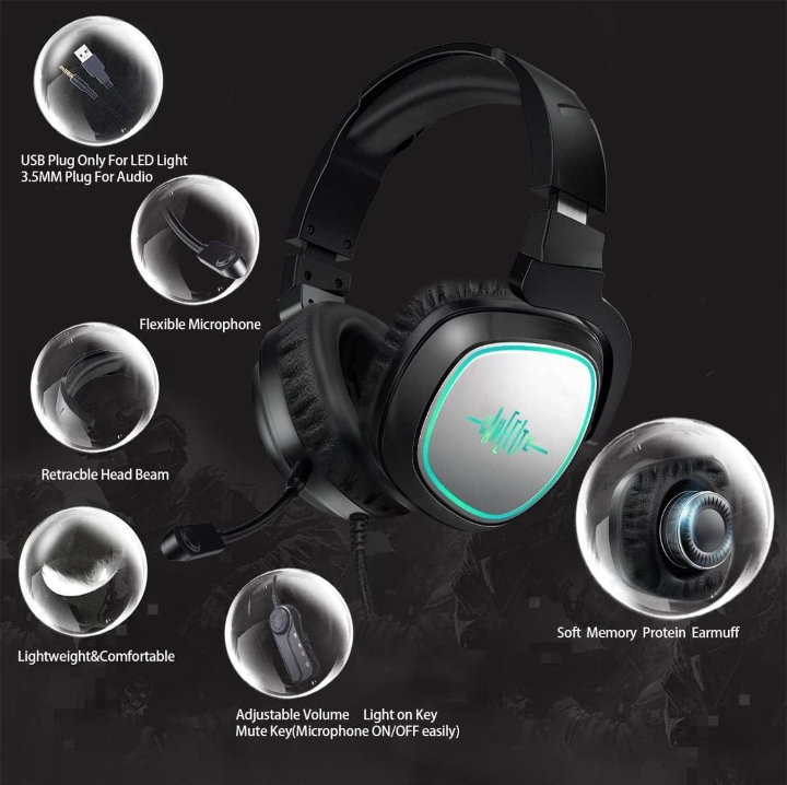 G1P Gaming Headset with 360° rotatable mic